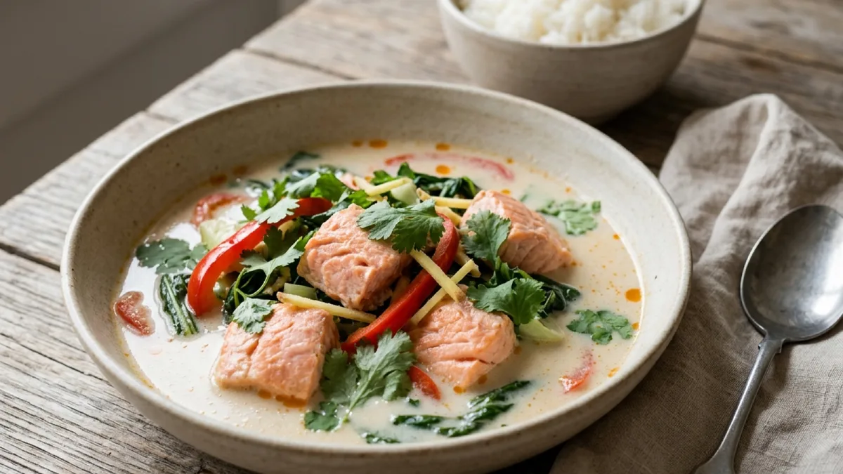 Asian Coconut Salmon Stew