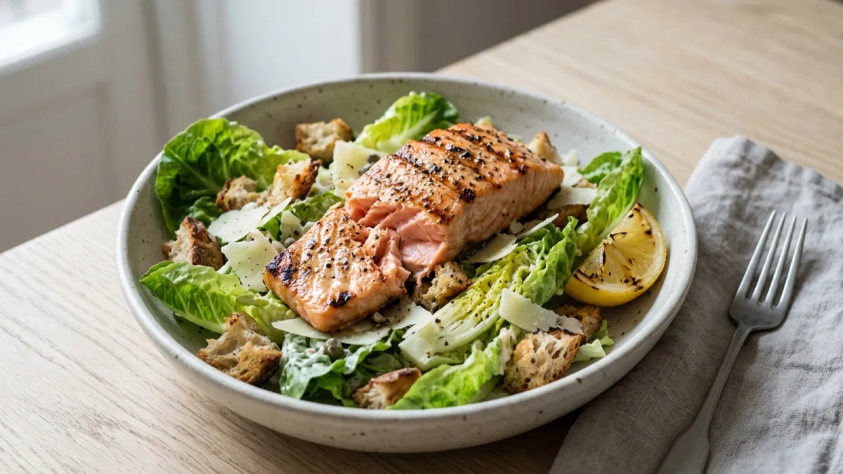 Grilled Salmon Caesar Salad