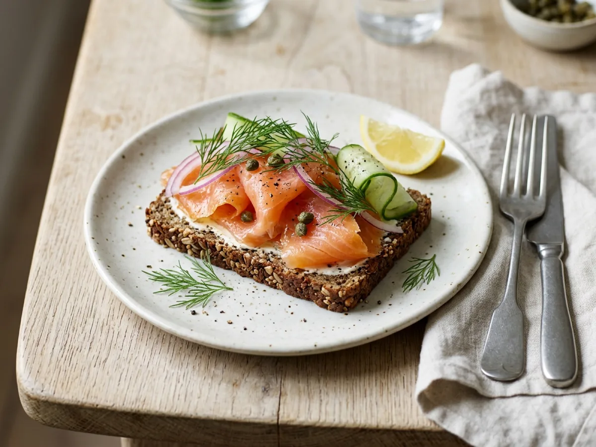 Open-Faced Salmon Sandwich — recipe photo