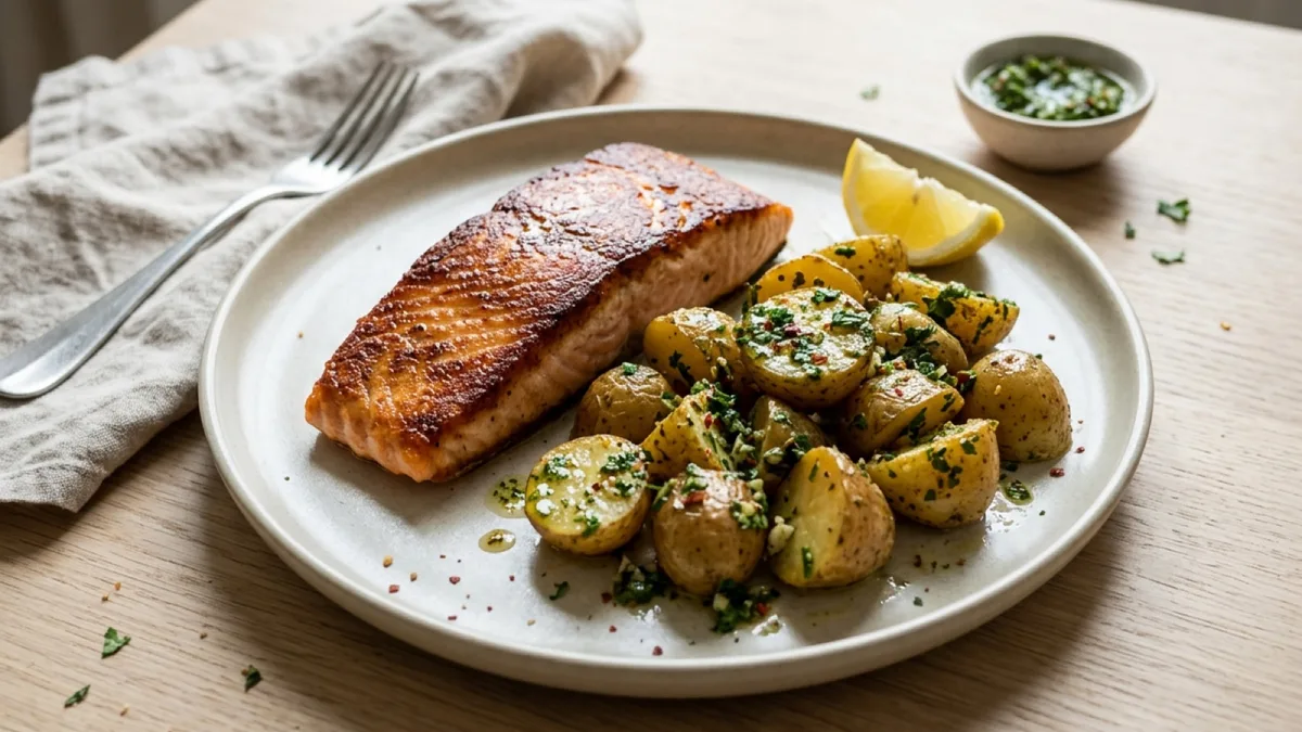 Pan-Seared Salmon with Chimichurri Potatoes